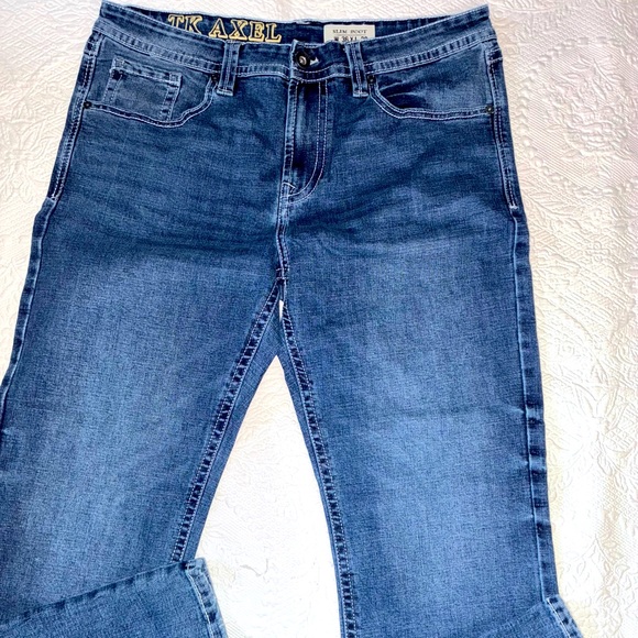 NWOT Men's TK Axel Nantckt Slim Bootcut Denim Jeans Size 36x32 - Picture 3 of 16